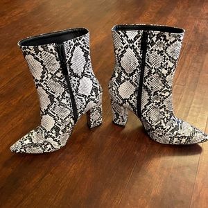 Faux Snake Skin Booties